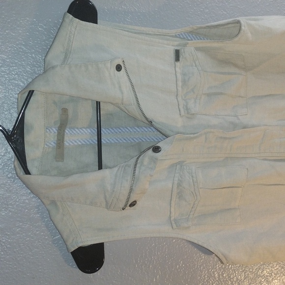 Max Jeans Linen Blend Zip up Vest M - Picture 2 of 6